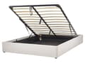 Miniatyrbillede 1 af 10: Seng Beige Polyester 160 x 200 cm Moderne To Mands Seng med Opbevaring Uden Sengegavl Dobbeltseng Sengeramme Retro Design