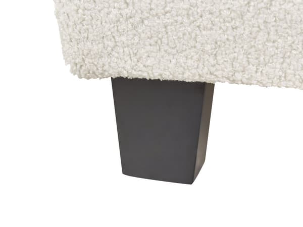 Super King Size-seng Kremfarget Fabric Boucle Lamellramme uten sengegavl 180x200 cm