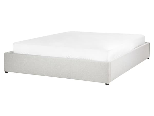Seng lysegrå Polstret 160 x 200 cm Med oppbevaring Uten sengegavl Lamellbunn Soverom Innredning Moderne design