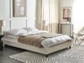 Miniatyrbilde 2 av 9: Super King Size-seng Kremfarget Fabric Boucle Lamellramme uten sengegavl 140x200 cm
