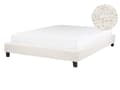 Miniatyrbilde 1 av 9: Super King Size-seng Kremfarget Fabric Boucle Lamellramme uten sengegavl 140x200 cm