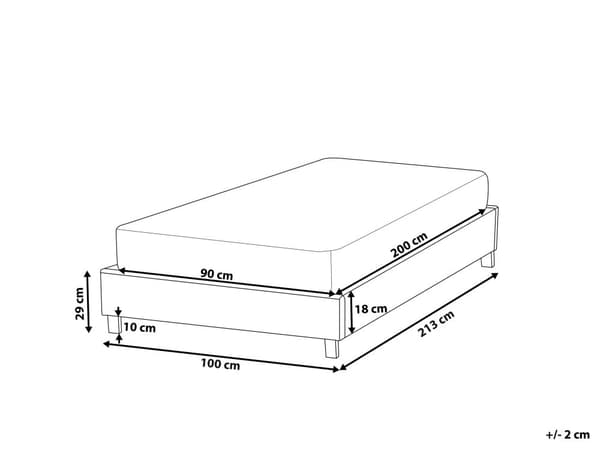 Sänky vaaleanharmaa kangas verhoilu 90 x 200 cm sälepohja päädytön lasten moderni skandinaavinen