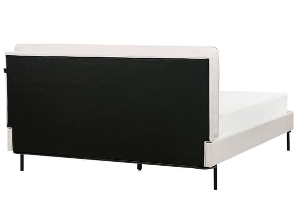 Sänky kerman beige polyesteri kangas verhoilu 160 x 200 cm säleillä moderni tyyli