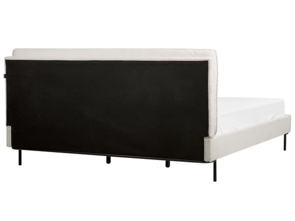 Sänky luonnonvalkoinen polyesteri kangas verhoilu 180 x 200 cm säleillä moderni tyyli