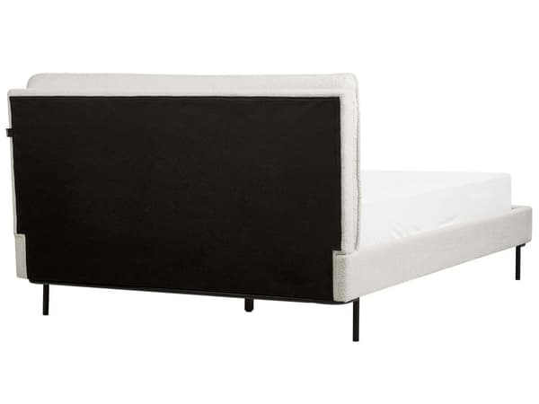 Sänky luonnonvalkoinen polyesteri kangas verhoilu 140 x 200 cm säleillä moderni tyyli