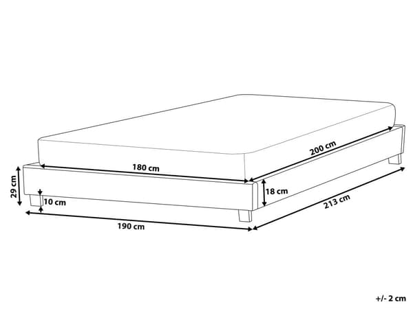 Parisänky kermanvalkoinen bukleekangas verhoilu 180 x 200 cm sälepohja päädytön moderni skandinaavinen
