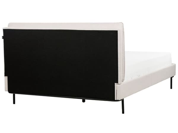 Sänky kerman beige polyesteri kangas verhoilu 140 x 200 cm säleillä moderni tyyli