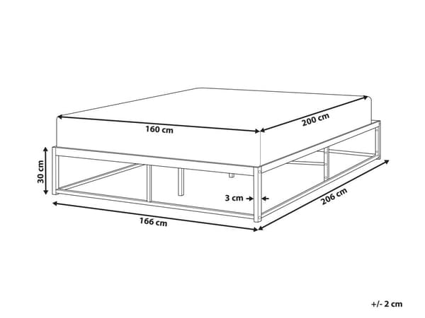 Sängram Vit Metall 160 x 200 cm Industriell Modern Stil Inbyggda Lameller utan Sänggavel