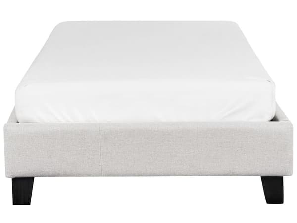 Enkelsäng 90 x 200 cm Ljusgrå Tyg Lamellram Sängram