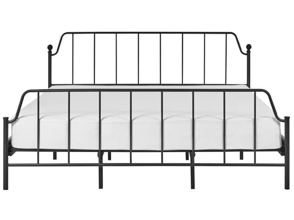 Sängram Svart Metall 180 x 200 cm Poppel Trä Lameller Industriell Minimalistisk Sovrum