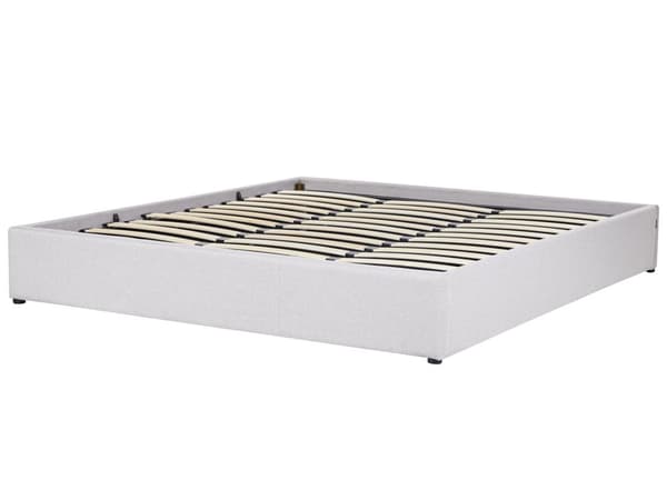Säng Ljusgrå Tyg Klädd med Förvaring Enkelstorlek 180 x 200 cm Modern Design Sovrum