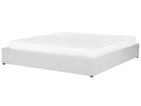 Säng Ljusgrå Tyg Klädd med Förvaring Enkelstorlek 180 x 200 cm Modern Design Sovrum