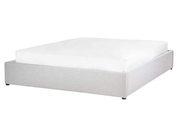 Säng Ljusgrå Tyg Klädd med Förvaring Enkelstorlek 160 x 200 cm Modern Design Sovrum