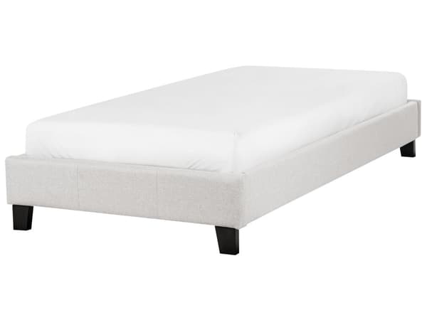 Enkeltseng Grå Polyester 90 x 200 cm Design Sengeramme Enkeltmands Seng uden Sengegavl Juniorseng