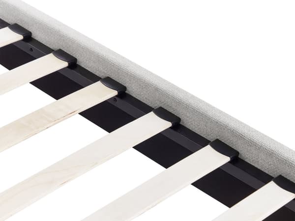 Seng Grå Boucle 140 x 200 cm Moderne Trekvart Seng uden Sengegavl Halvandenmandsseng Minimalistisk Design