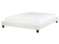 Miniatyrbillede 4 af 9: Seng Creme Hvid Boucle 160 x 200 cm Moderne Dobbeltseng uden Sengegavl To Mands Seng Minimalistisk Design