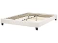 Miniatyrbillede 5 af 9: Seng Creme Hvid Boucle 160 x 200 cm Moderne Dobbeltseng uden Sengegavl To Mands Seng Minimalistisk Design
