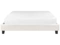 Miniatyrbillede 6 af 9: Seng Creme Hvid Boucle 160 x 200 cm Moderne Dobbeltseng uden Sengegavl To Mands Seng Minimalistisk Design