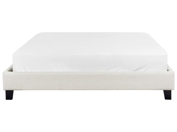 Seng Beige Polyester 160 x 200 cm Moderne Dobbeltseng uden Sengegavl To Mands Seng Minimalistisk Design