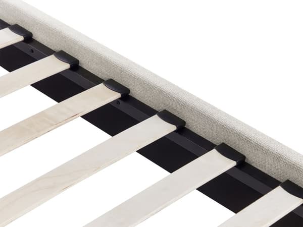 Seng Beige Polyester 160 x 200 cm Moderne Dobbeltseng uden Sengegavl To Mands Seng Minimalistisk Design