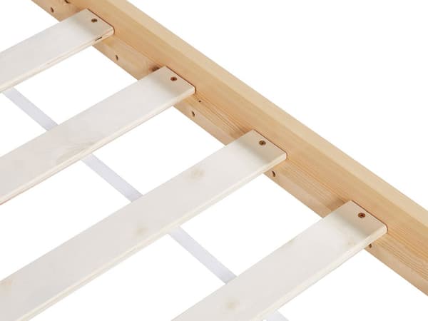 Barnsäng Ljust Furuträ Enkelstorlek 90 x 200 cm med Spjälram Säng för Småbarn Husformad Barnrum Sovrum