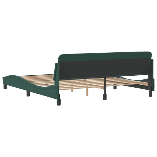 vidaXL sengeramme med sengegavl 180x200 cm fløjl mørkegrøn