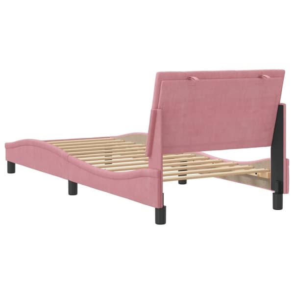 vidaXL Sängram med huvudgavel rosa 80x200 cm sammet