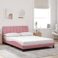 Miniatyrbillede 4 af 11: vidaXL sengeramme med sengegavl 140x200 cm fløjl pink