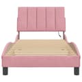 Miniatyrbillede 6 af 11: vidaXL sengeramme med LED-lys 90x200 cm velour pink