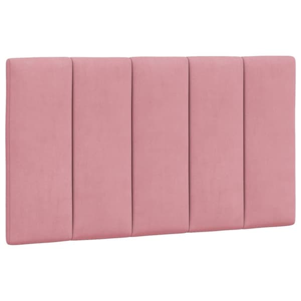 vidaXL Sängram med LED-belysning rosa 90x190 cm sammet