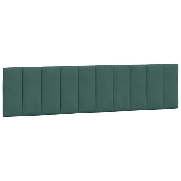 vidaXL sengeramme med LED-lys 200x200 cm velour mørkegrøn