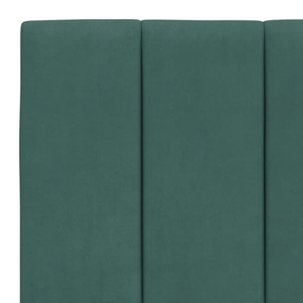 vidaXL sengeramme med LED-lys 180x200 cm velour mørkegrøn