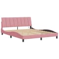 Miniatyrbillede 3 af 11: vidaXL sengeramme med LED-lys 160x200 cm velour pink
