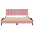 Miniatyrbillede 6 af 11: vidaXL sengeramme med LED-lys 160x200 cm velour pink