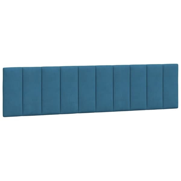 vidaXL Sängram med LED-belysning blå 200x200 cm sammet