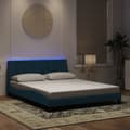 Miniatyrbillede 1 af 11: vidaXL sengeramme med LED-lys 160x200 cm velour blå
