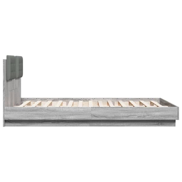 vidaXL Sengeramme med hodegavl grå sonoma 120x200 cm konstruert tre
