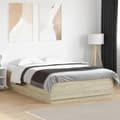 Miniatyrbilde 2 av 9: vidaXL Sengeramme sonoma eik 140x200 cm konstruert tre