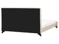 Miniatyrbillede 5 af 11: En beige polstret seng 160 x 200 cm med en ramme og en sengegavl med dekorative knapper