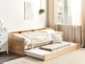Miniatyrbilde 2 av 11: Daybed Dagseng Hvit furu med spileramme 90 x 200 cm 3 hyller Uttrekkbar seng for 2 personer Moderne skandinavisk gjesterom Barnerom Ungdomsrom