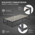 Miniatyrbild 4 av 10: ML-Design metallsäng 90x200 cm på stålram med madrass H:16cm, lamellram, antracit, sängram av metall, robust, säng för barnrum, ungdomssäng, gästsäng
