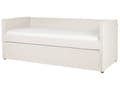 Miniatyrbillede 6 af 11: Underseng lys beige bouclé Trælameller 90 x 200 cm Daybed Glamour Dekorative knapper minimalistisk kompakt skandinavisk