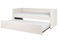 Miniatyrbillede 7 af 11: Underseng lys beige bouclé Trælameller 90 x 200 cm Daybed Glamour Dekorative knapper minimalistisk kompakt skandinavisk