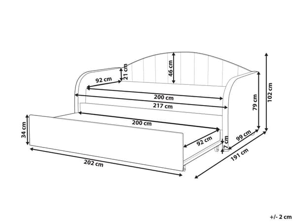 Sohvasänky persikanpunainen 90 x 200 cm bukleeverhoilu ulosvedettävä lisävuode sälepohja moderni