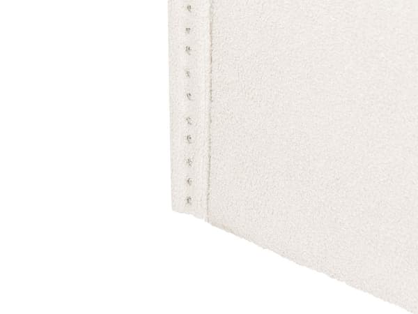 Sohvasänky vaalea beige 90 x 200 cm bukleeverhoilu ulosvedettävä lisävuode sälepohja moderni
