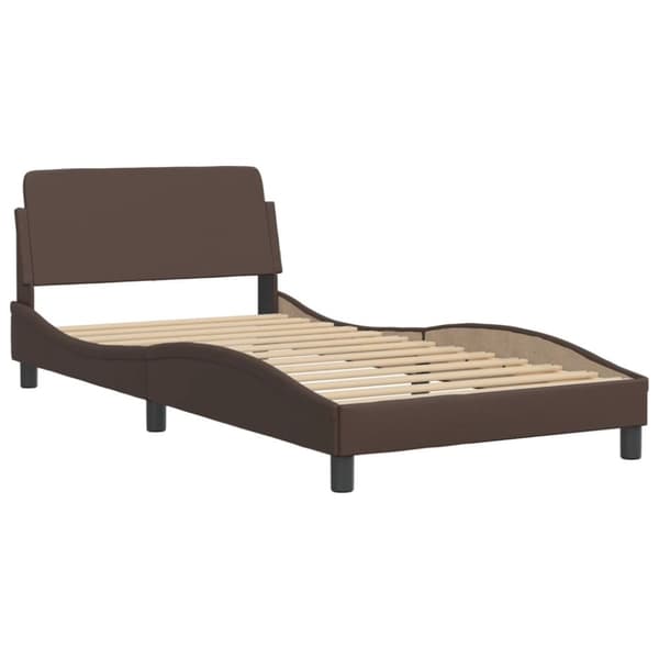 vidaXL Säng med madrass brun 100x200 cm konstläder
