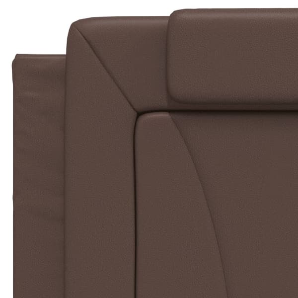 vidaXL Säng med madrass brun 100x200 cm konstläder