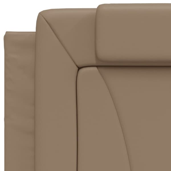 vidaXL sengeramme med LED-lys 90x190 cm kunstlæder cappuccinofarvet