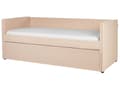 Miniatyrbilde 6 av 11: Underseng ferskenfarget fløyel Trelameller 90 x 200 cm Dagseng Glamour Dekorative knapper minimalistisk kompakt skandinavisk