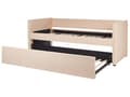 Miniatyrbilde 8 av 11: Underseng ferskenfarget fløyel Trelameller 90 x 200 cm Dagseng Glamour Dekorative knapper minimalistisk kompakt skandinavisk